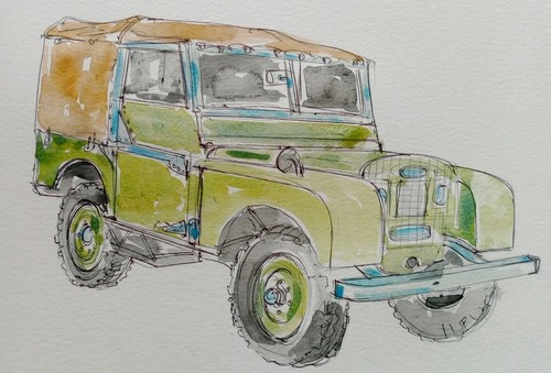 Watercolour painting land - watercolour,