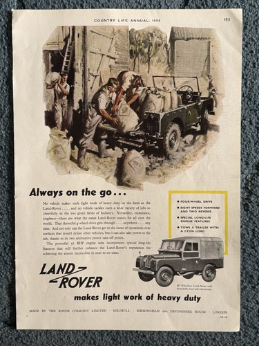 Vintage 1956 land rover print - 1956,